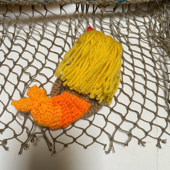 Crochet Mermaid Doll Ornament Lava Bead Essential Oil Diffuser SK - Picture 2 of 3